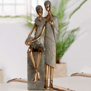 Ocala Polyresin Jamila And Jamal Sculpture In Gold - UK