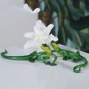 Ocala Polyresin Lizard Charly Green Sculpture Large In Green - UK