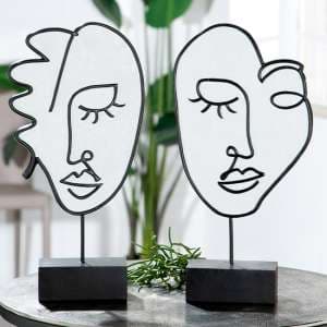Ocala Polyresin Vision Sculpture In White And Black - UK