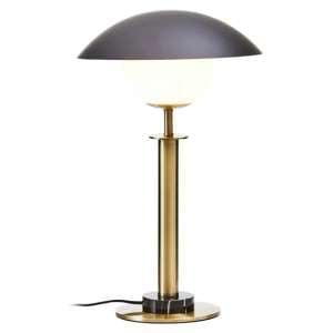 Ocho Black Table Lamp With Gold Body And Black Marble Base