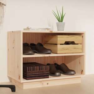 Ochoa Solid Pinewood Shoe Storage Bench In Natural