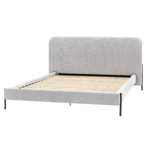 Odense Polyester Fabric Double Bed In Natural - UK