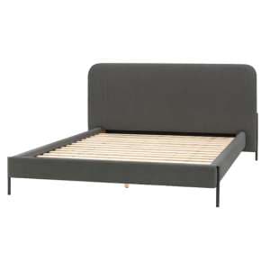 Odense Polyester Fabric King Size Bed In Grey - UK