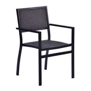Oderico Outdoor Armchair In Black With Grey Rattan - UK