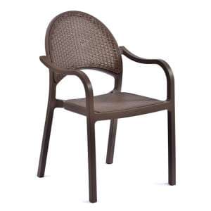 Odilia Outdoor Polypropylene Armchair In Taupe - UK
