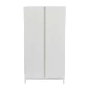 Ogen Wooden Wardrobe With 2 Doors In White - UK