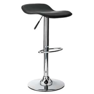 Ohioan Leather Bar Stool With Chrome Base In Black