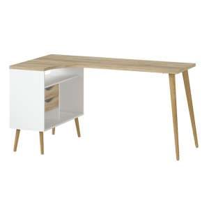 Oklo 2 Drawers Computer Desk In White And Oak - UK