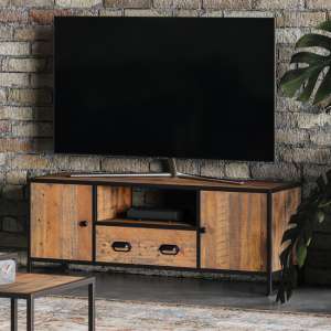 Olbia Wooden TV Stand With 2 Doors 1 Drawer In Oak - UK