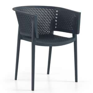 Olympia Polypropylene Arm Chair In Anthracite - UK