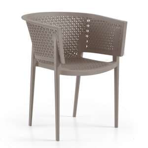 Olympia Polypropylene Arm Chair In Taupe - UK