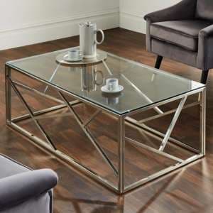 Ontario Clear Glass Coffee Table With Silver Metal Frame