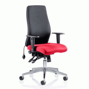 Onyx Black Back Office Chair With Bergamot Cherry Seat - UK