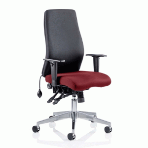 Onyx Black Back Office Chair With Ginseng Chilli Seat - UK