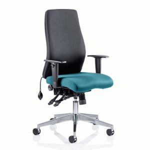 Onyx Black Back Office Chair With Maringa Teal Seat - UK