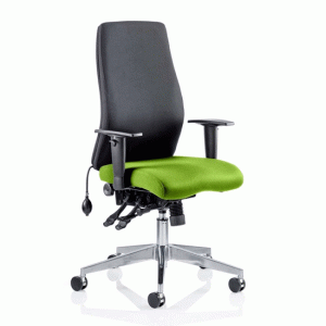 Onyx Black Back Office Chair With Myrrh Green Seat - UK