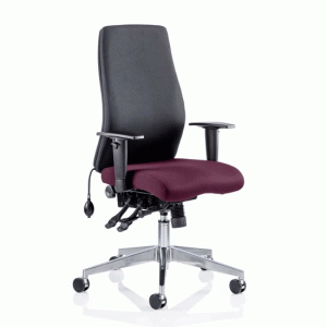 Onyx Black Back Office Chair With Tansy Purple Seat - UK
