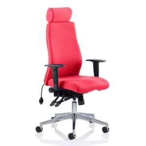 Onyx Headrest Office Chair In Bergamot Cherry With Arms - UK