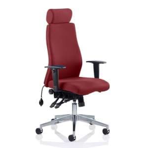 Onyx Headrest Office Chair In Ginseng Chilli With Arms - UK