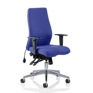 Onyx Office Chair In Stevia Blue With Arms - UK