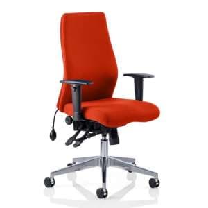 Onyx Office Chair In Tabasco Red With Arms - UK