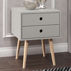 Outwell Scandia Bedside Cabinet In Grey With Wood Legs - UK