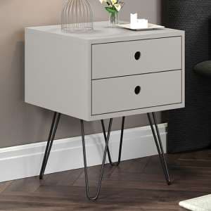Outwell Telford Bedside Cabinet In Grey With Metal Legs - UK