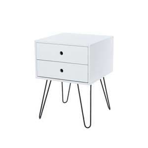 Outwell Telford Bedside Cabinet In White With 1 Drawer - UK