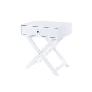 Outwell X Leg Petite Bedside Cabinet In White With 1 Drawer - UK
