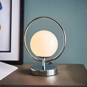 Orb Opal Glass Shade Table Lamp In Chrome - UK