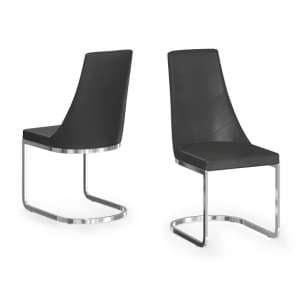 Markyate Faux Leather Dining Chair In Black In A Pair