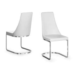 Markyate Faux Leather Dining Chair In White In A Pair
