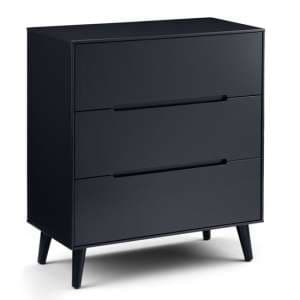 Abrina Wooden Chest Of 3 Drawers In Anthracite - UK