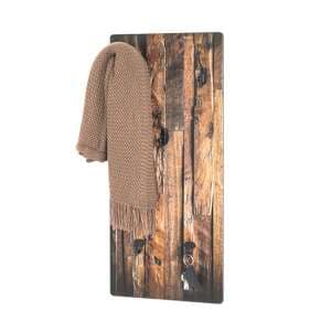 Orem Wooden Wall Hung 5 Hooks Coat Rack In Parquet Print