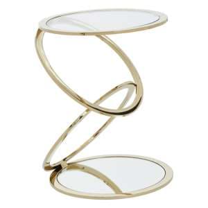 Orizone Clear Glass Top End Table With Gold Steel Frame - UK