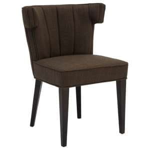 Orizone Upholstered Linen Fabric Dining Chair In Grey - UK