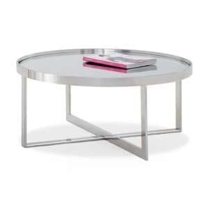Orla Glass Top Coffee Table In Clear With Polished Steel Base - UK