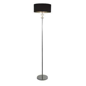 Orleans Chrome Floor Lamp With Black Shade And Silver Inner - UK