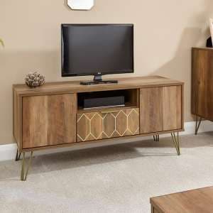 Ormskirk TV Stand In Mango Wood Effect With 1 Drawer - UK