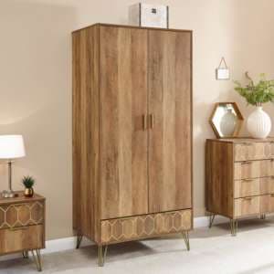 Orleans Wooden Wardrobe With 2 Doors In Mango Wood Effect - UK