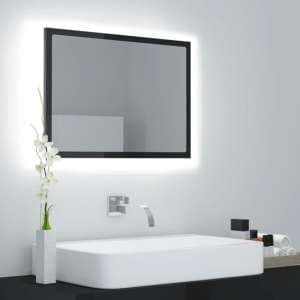 Ormond Gloss Bathroom Mirror In Grey With LED Lights - UK