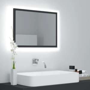 Ormond Wooden Bathroom Mirror In Grey With LED Lights - UK