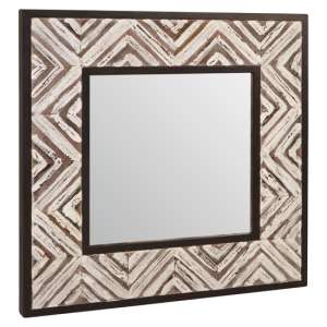 Orphee Square Wall Bedroom Mirror In Dark Brown Frame