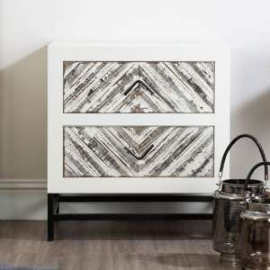 Orphee Wooden Bedside Cabinet With Metal Frame In White - UK
