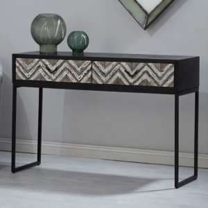 Orphee Wooden Console Table With 2 Drawers In Black - UK