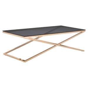 Orson Smoked Glass Top Coffee Table With Gold Steel Frame - UK