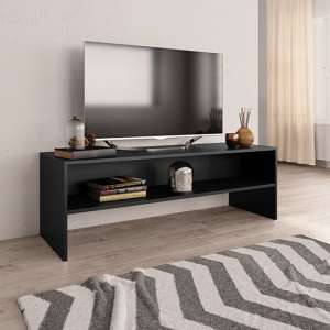 Orya Wooden TV Stand With Undershelf In Black