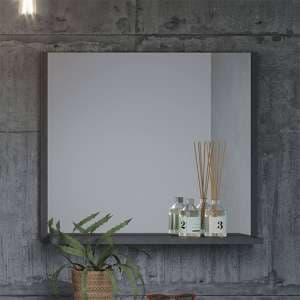 Otis Wall Mirror With Shelf In Matera Wooden Frame - UK
