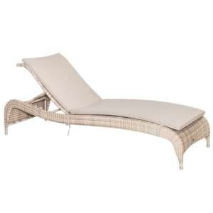 Ottery Outdoor Fiji Adjustable Sun Bed With Cushion In Pearl