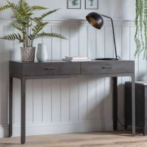 Ottistra Wooden Study Desk With 2 Drawers In Dark Grey - UK